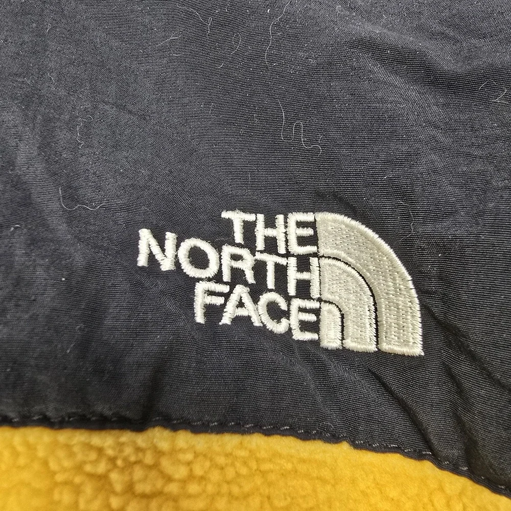 The North Face Denali Fleece Jacket Yellow Black Mens Small Full Zip Polartec‎